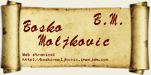 Boško Moljković vizit kartica